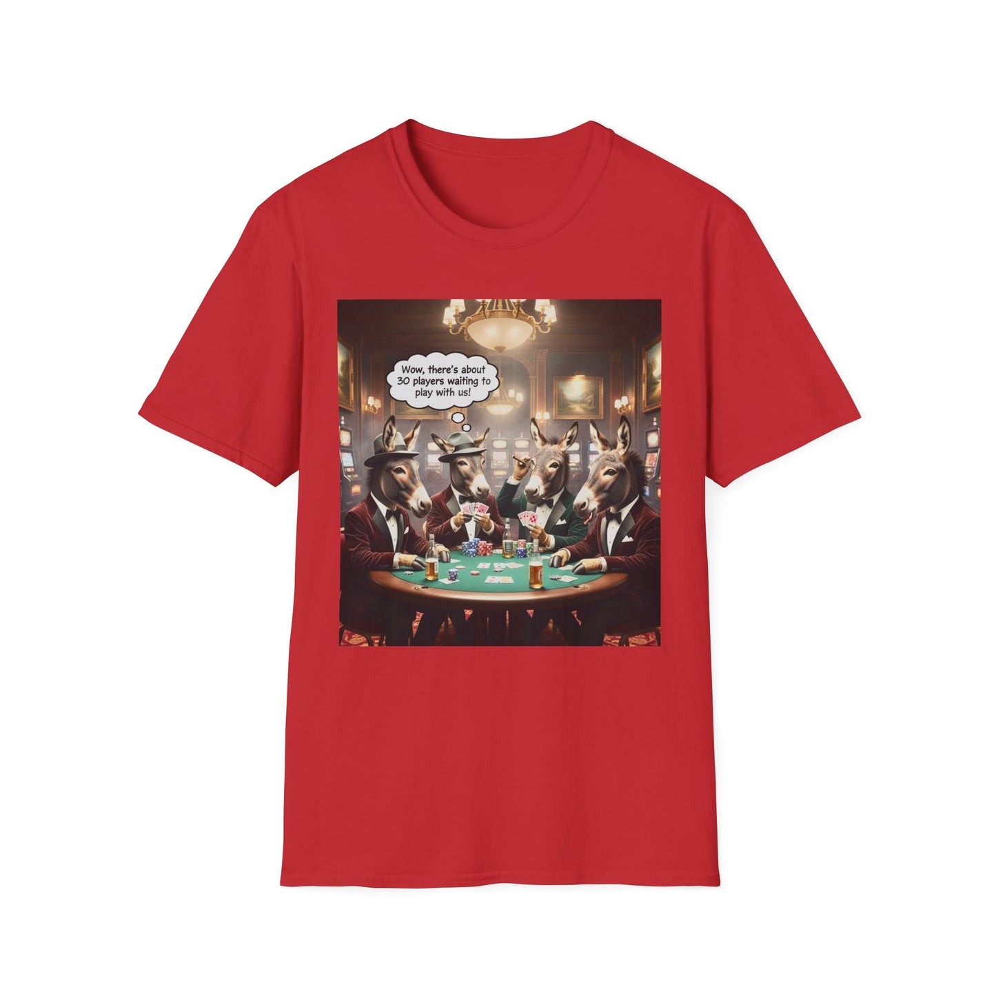 Donkeys Playing Poker T-Shirt — Funny Animal Poker Tee for Game Nights