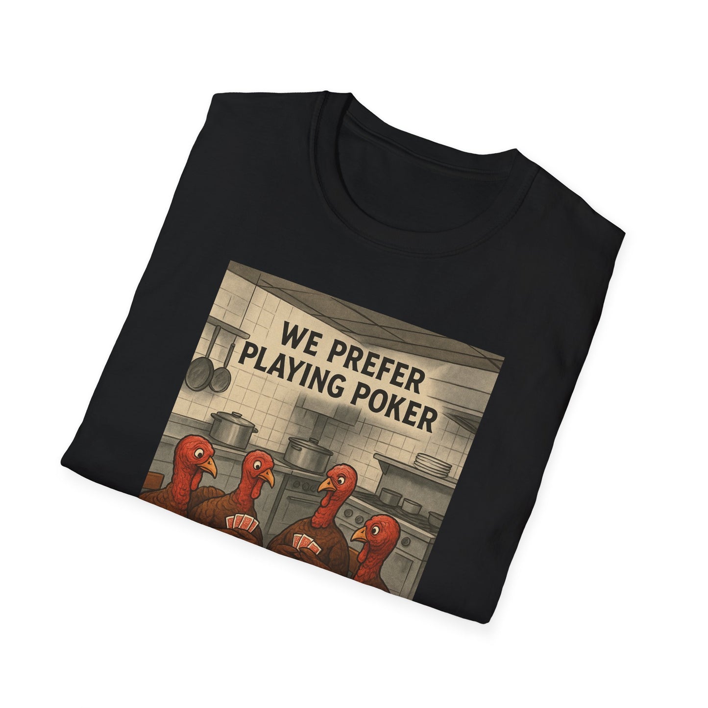 Thanksgiving Poker Playing Turkeys Unisex T-Shirt - Funny Thanksgiving Apparel