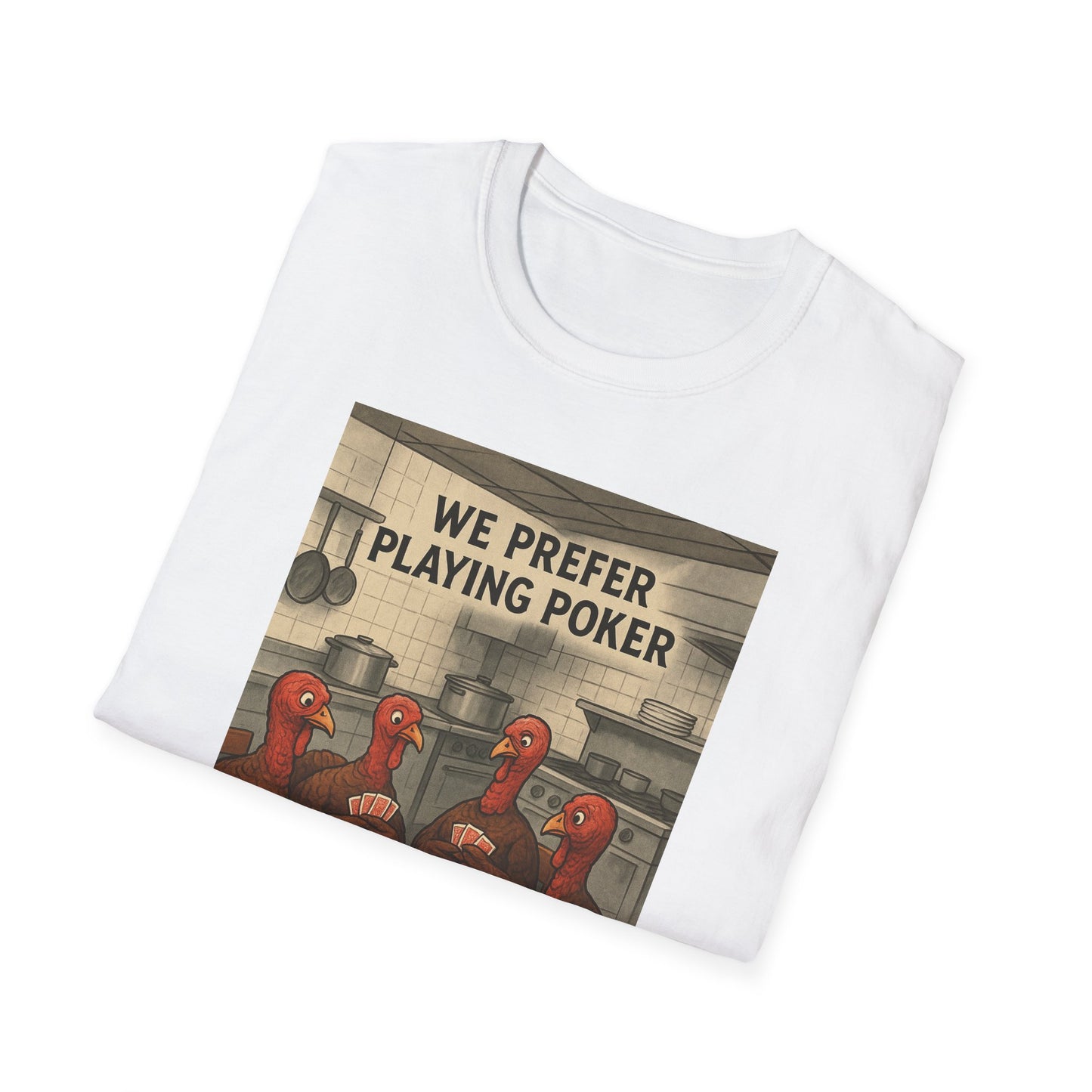 Thanksgiving Poker Playing Turkeys Unisex T-Shirt - Funny Thanksgiving Apparel