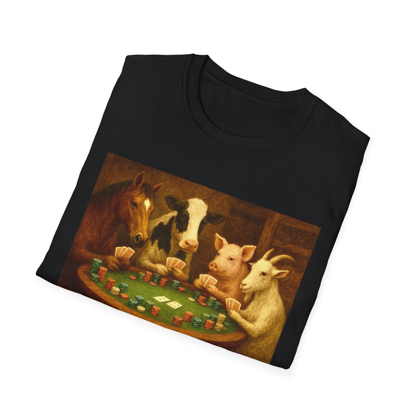 Farm Animal Playing Poker Tee