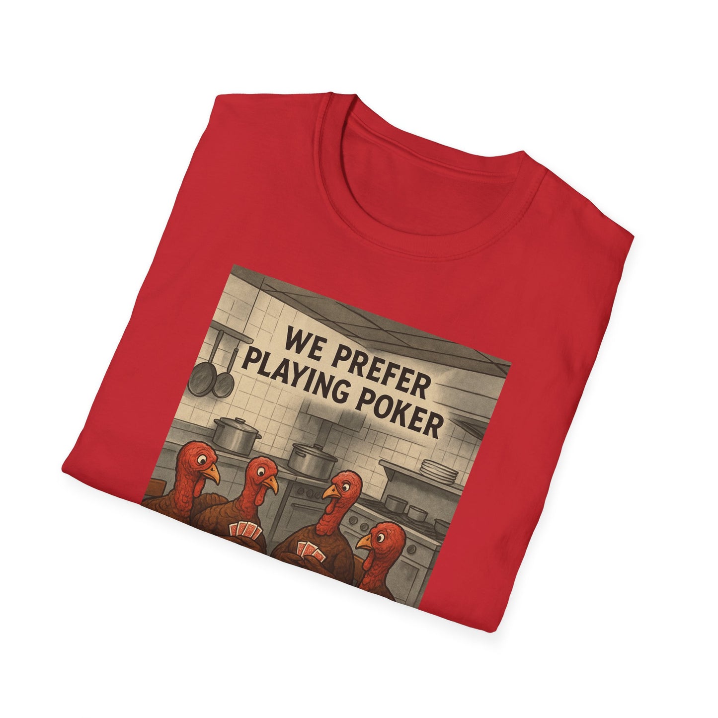 Thanksgiving Poker Playing Turkeys Unisex T-Shirt - Funny Thanksgiving Apparel