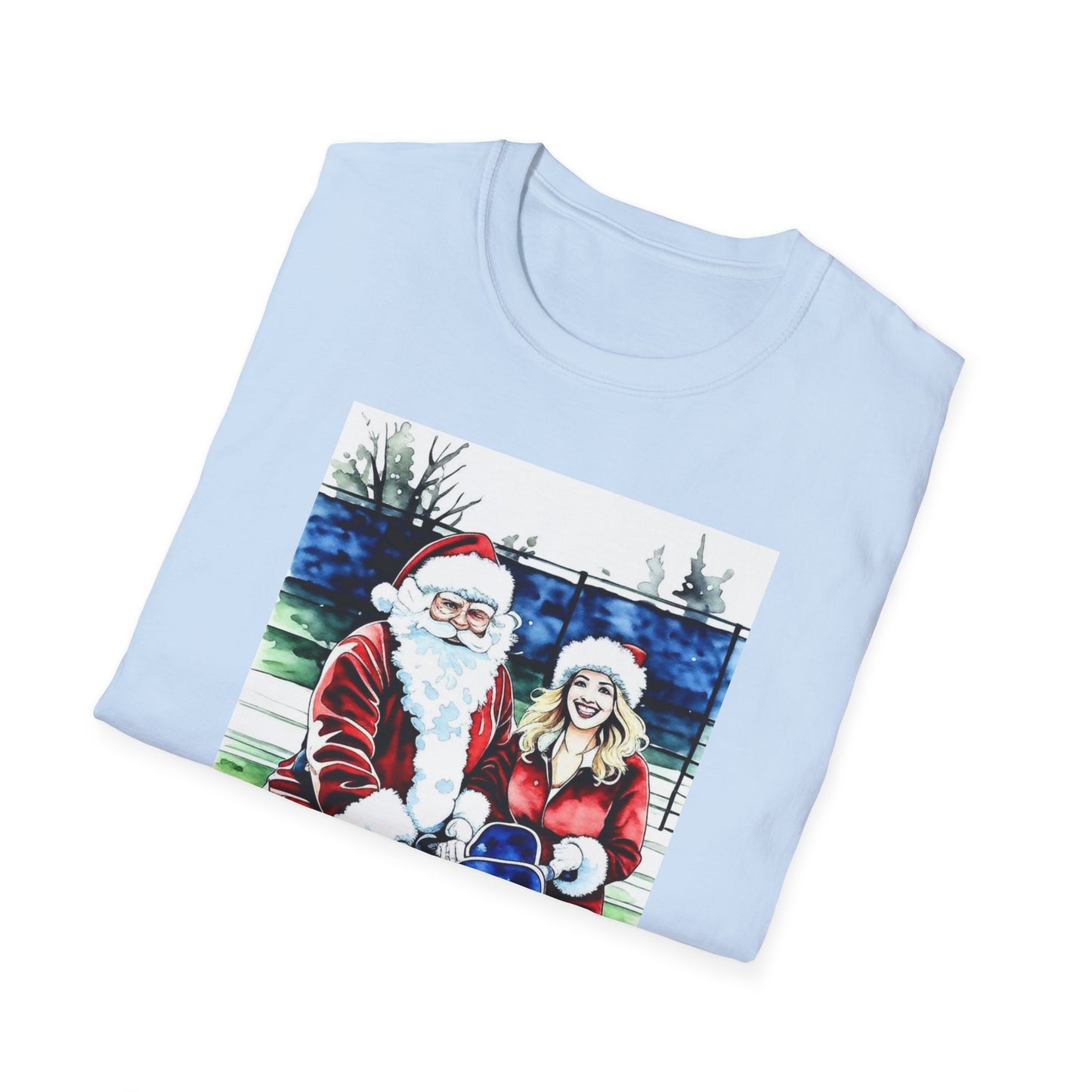 Santa Family Pickleball Portrait T-Shirt