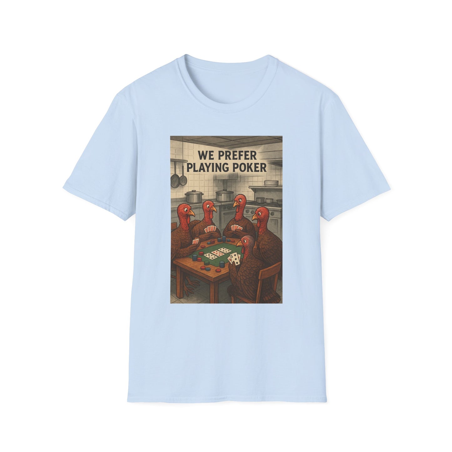 Thanksgiving Poker Playing Turkeys Unisex T-Shirt - Funny Thanksgiving Apparel