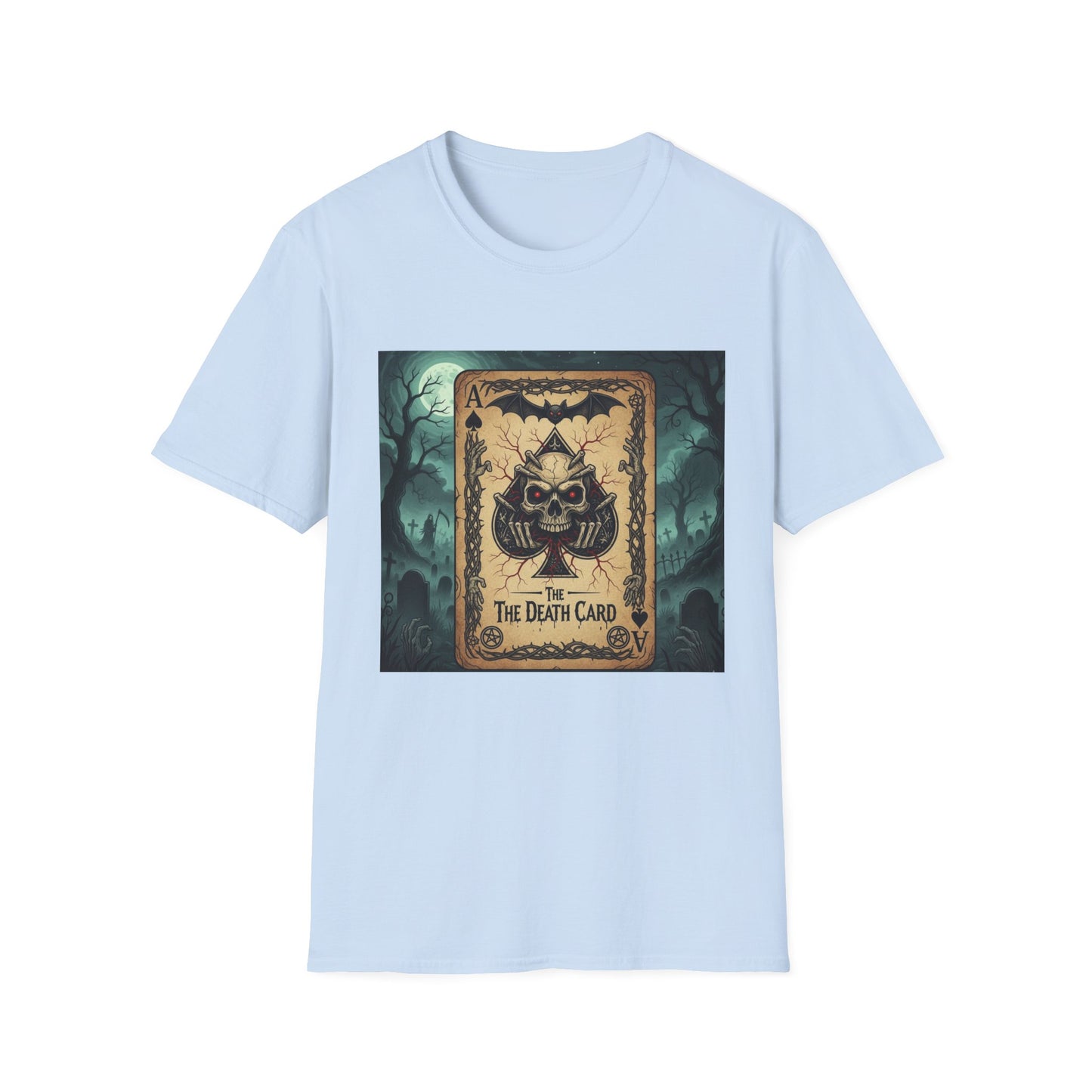 Eerie Ace of Spades Death Card Design Unisex Tee