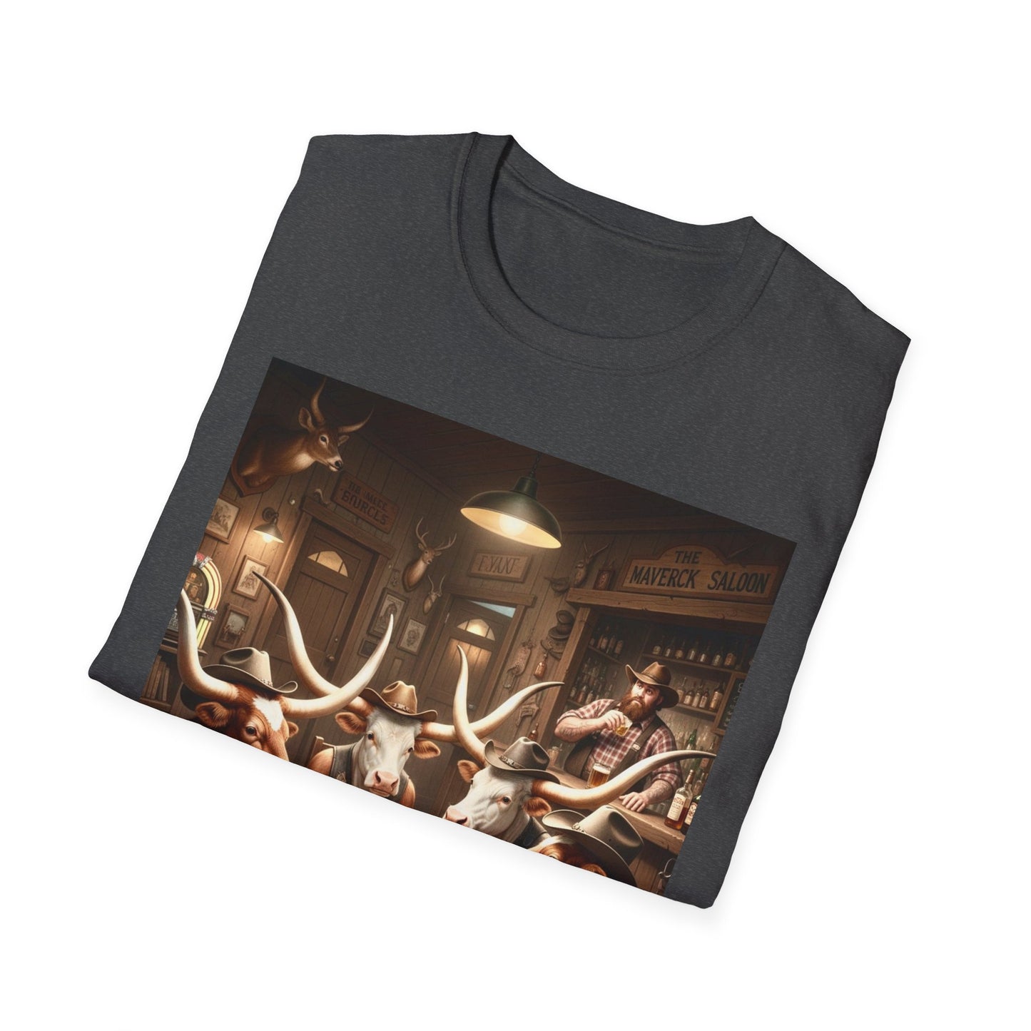 Texas Longhorn Cows Playing Poker Unisex T-Shirt
