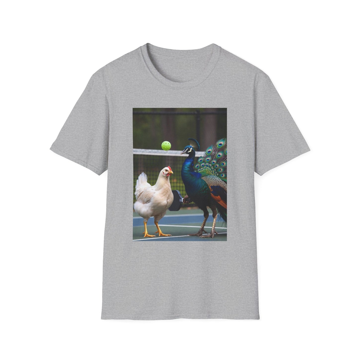 Hen vs Peacock Pickleball Beauty Match T-Shirt