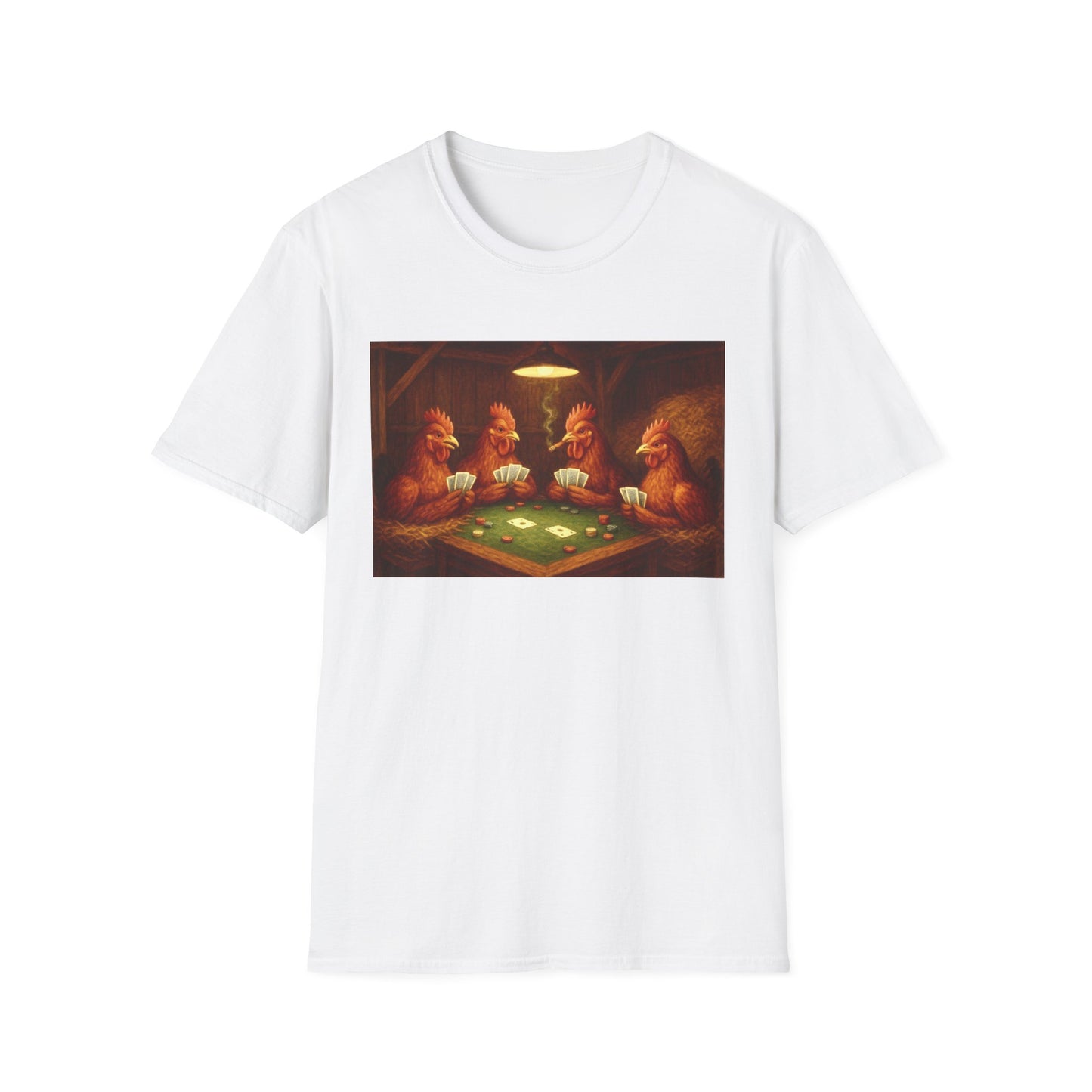 Red Chickens Playing Poker Tee