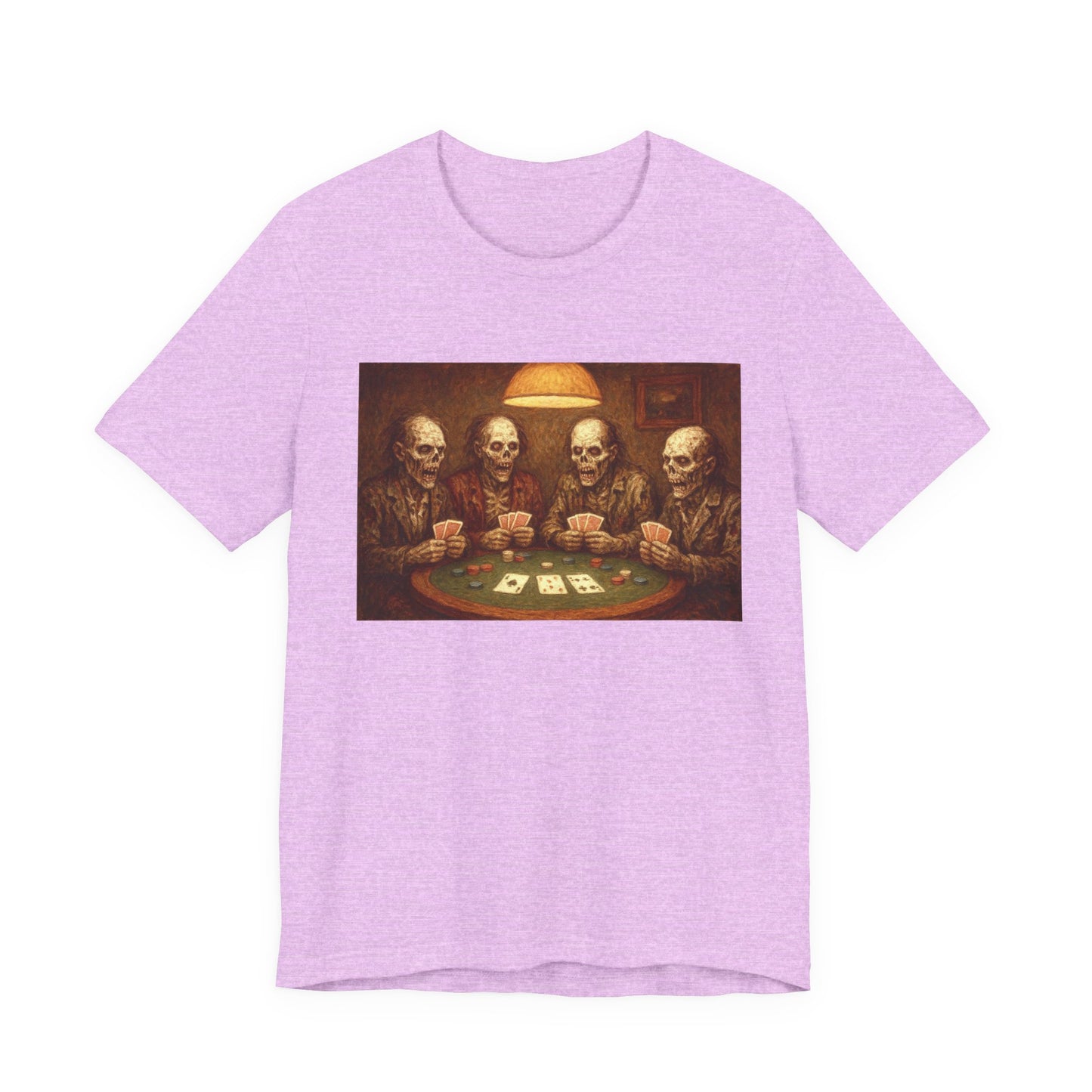 Zombies Playing Poker Tee | Fun Casual T-Shirt, Funny Animal Shirt, Gift for Chicken Lovers, Quirky Graphic Tee, Novelty Summer Shirt