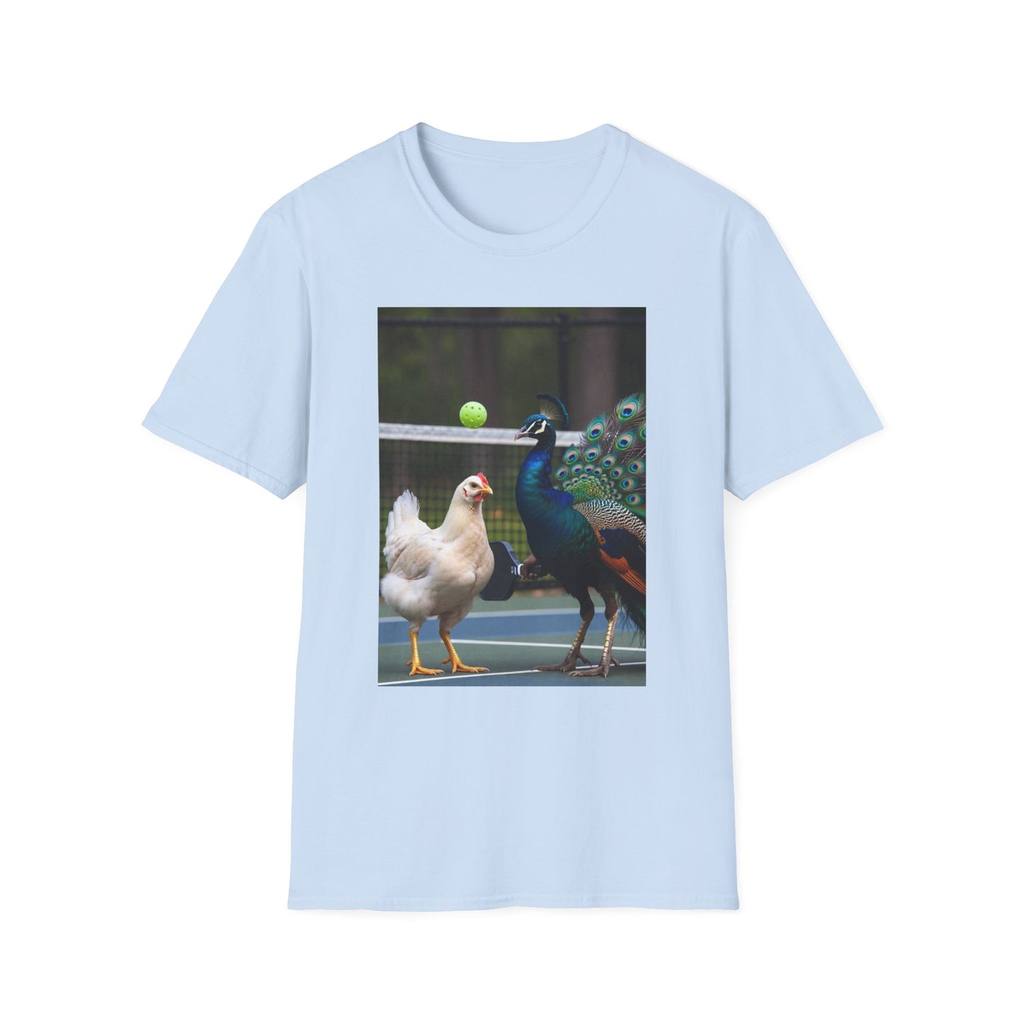 Hen vs Peacock Pickleball Beauty Match T-Shirt