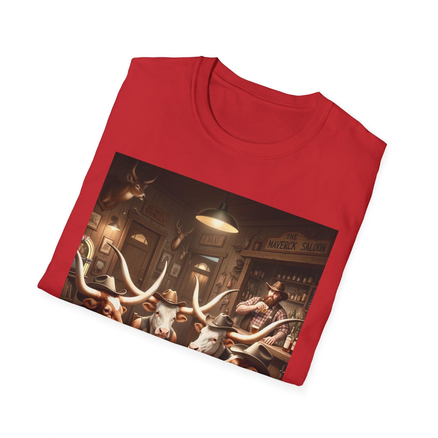 Texas Longhorn Cows Playing Poker Unisex T-Shirt