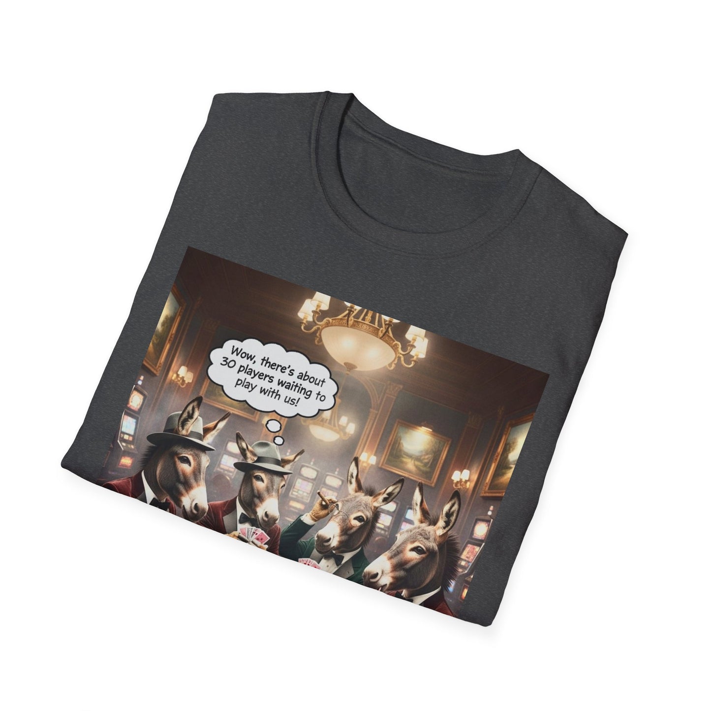 Donkeys Playing Poker T-Shirt — Funny Animal Poker Tee for Game Nights