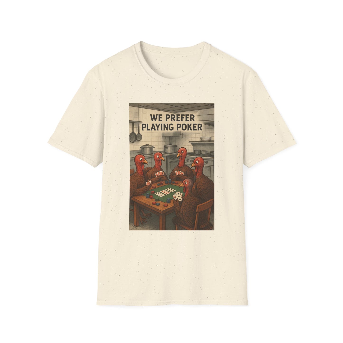 Thanksgiving Poker Playing Turkeys Unisex T-Shirt - Funny Thanksgiving Apparel