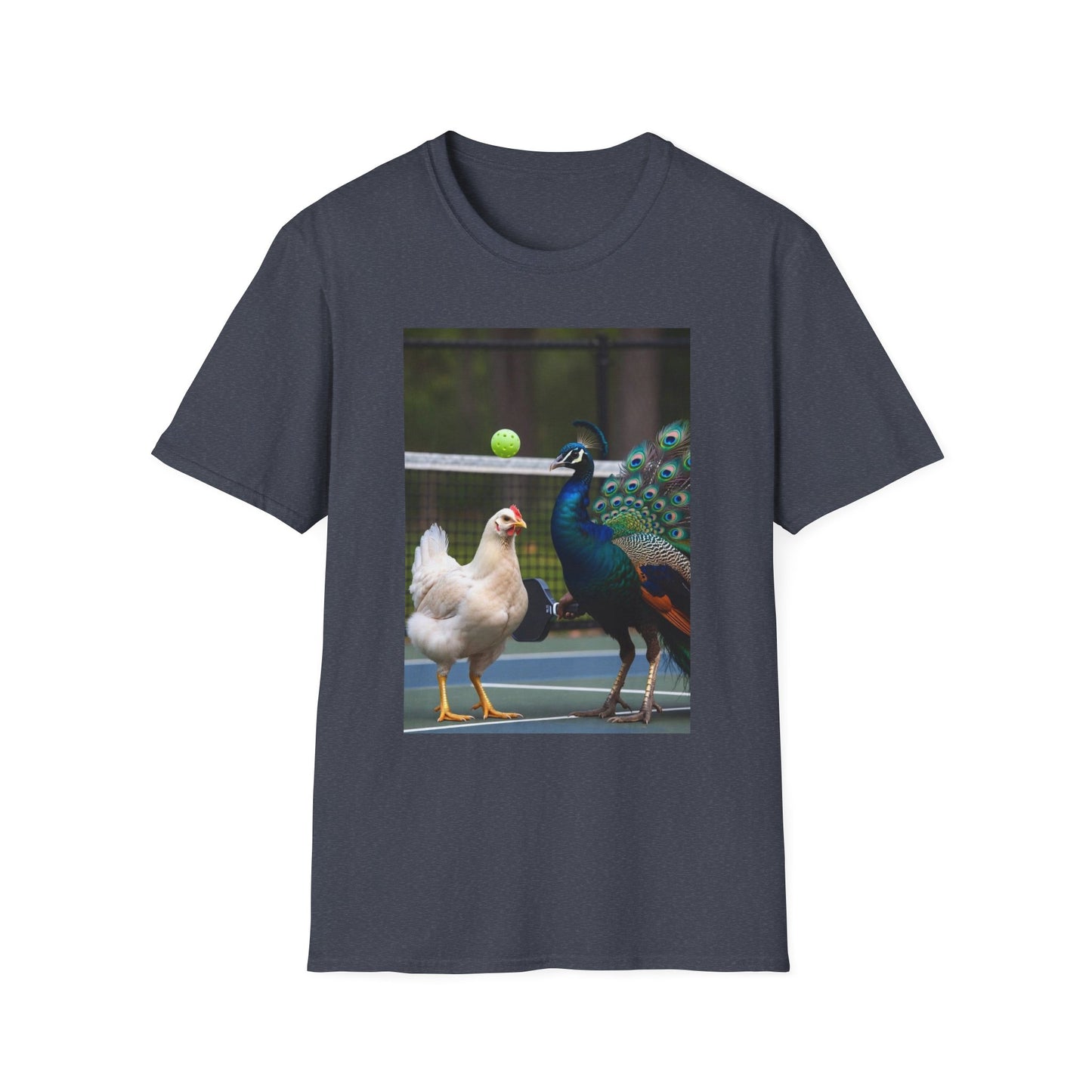 Hen vs Peacock Pickleball Beauty Match T-Shirt