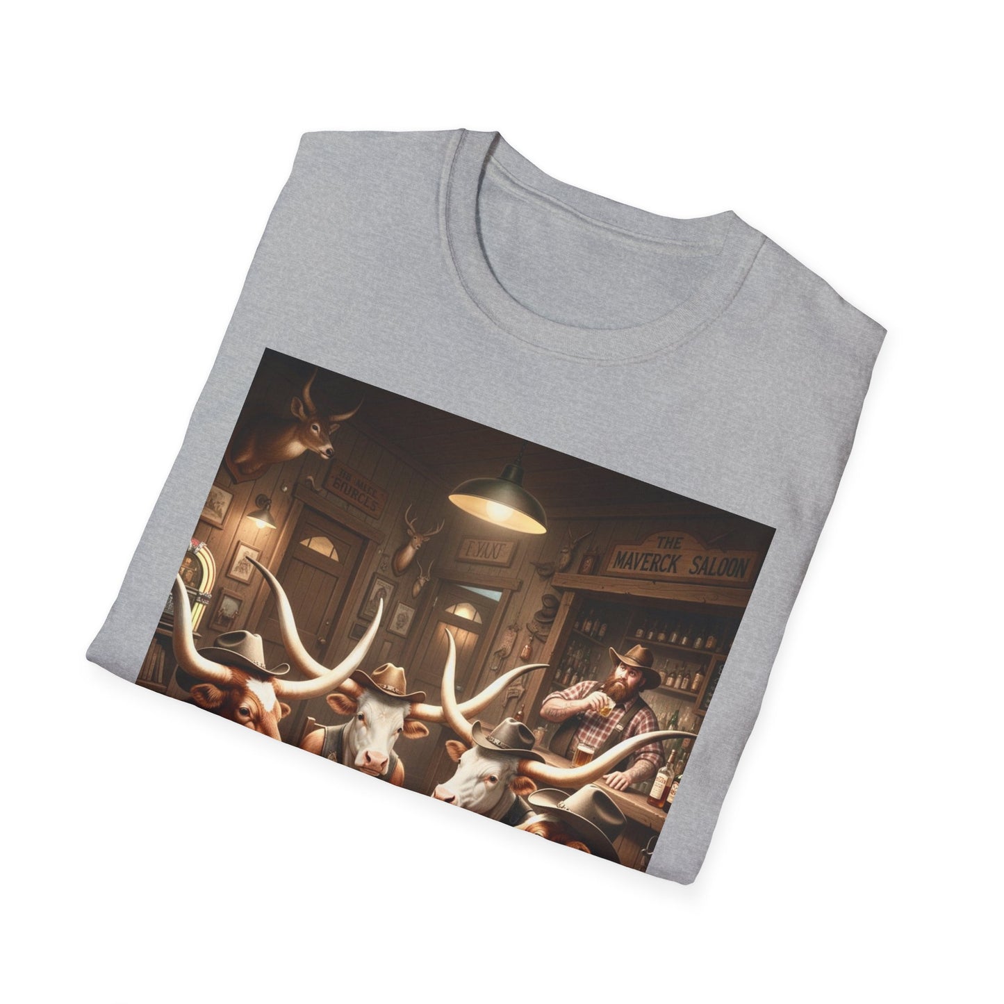 Texas Longhorn Cows Playing Poker Unisex T-Shirt