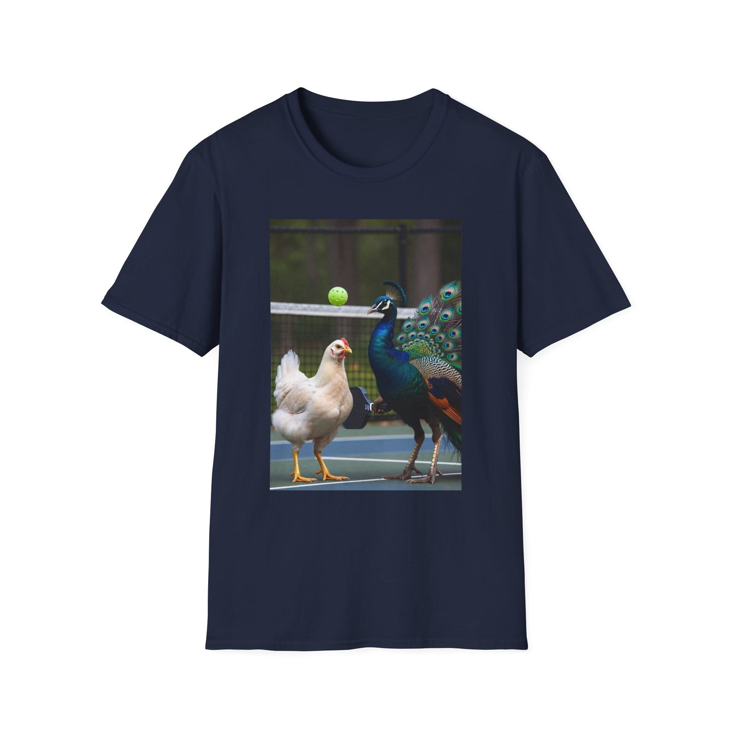 Hen vs Peacock Pickleball Beauty Match T-Shirt