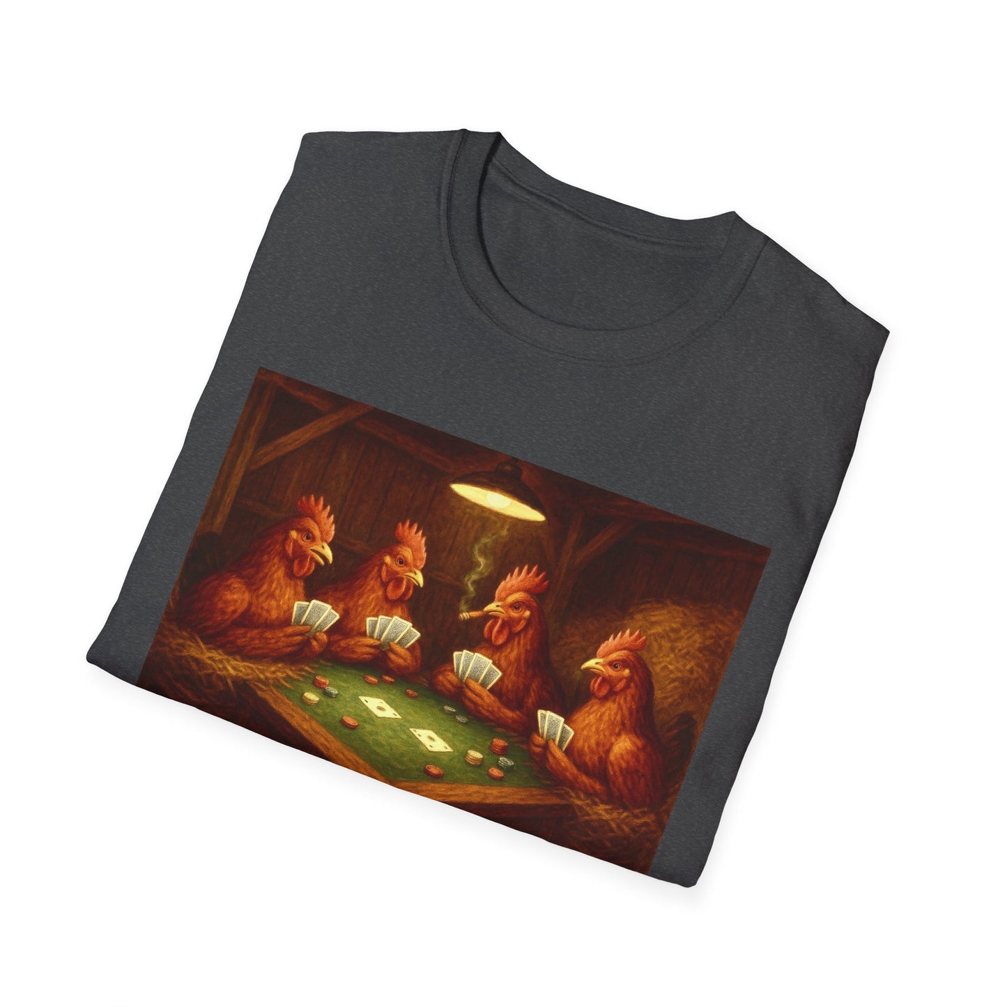 Red Chickens Playing Poker Tee