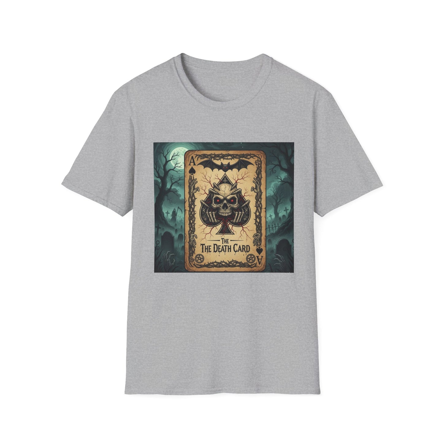 Eerie Ace of Spades Death Card Design Unisex Tee
