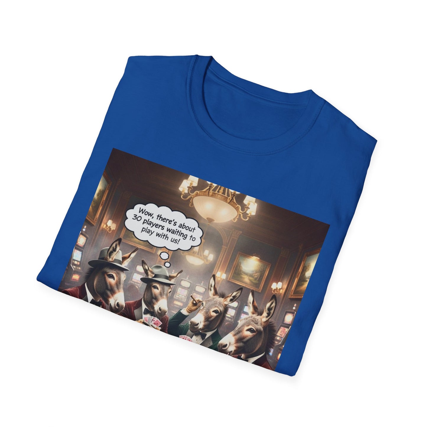 Donkeys Playing Poker T-Shirt — Funny Animal Poker Tee for Game Nights