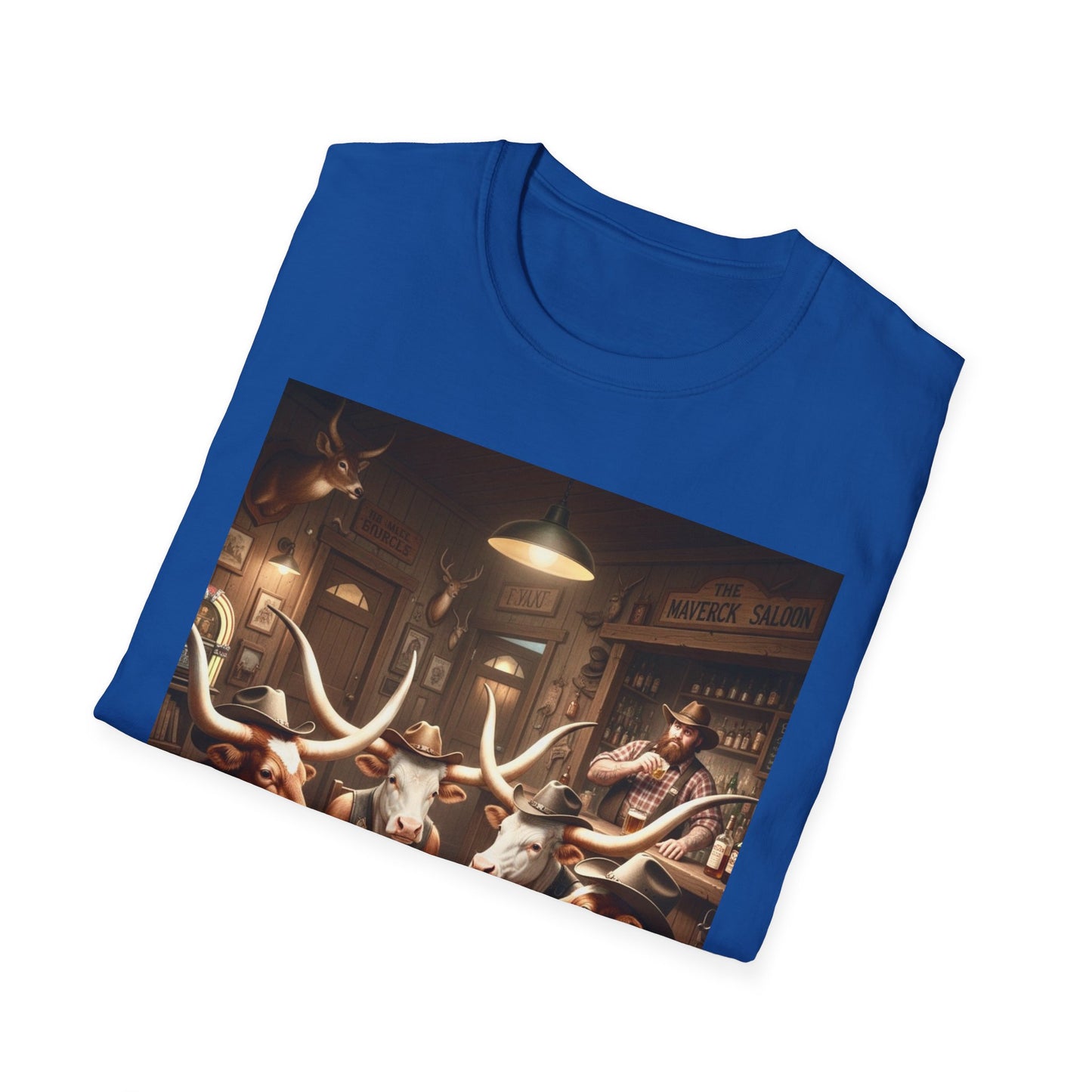 Texas Longhorn Cows Playing Poker Unisex T-Shirt