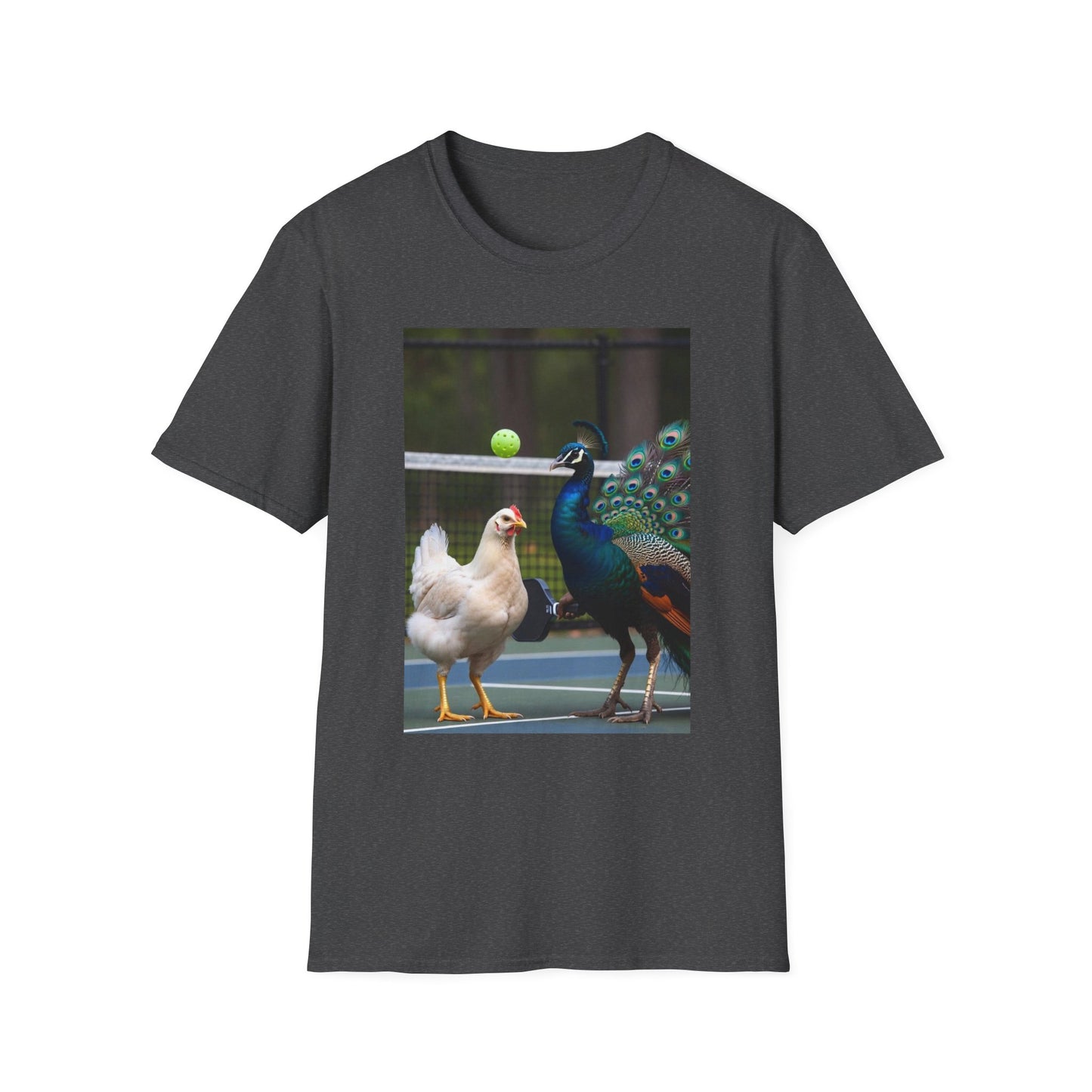 Hen vs Peacock Pickleball Beauty Match T-Shirt