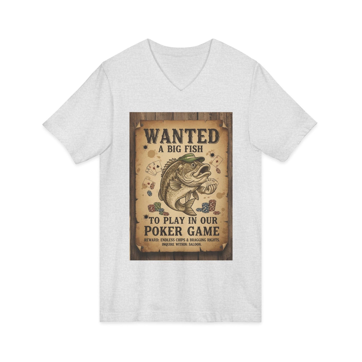 Poker Fish V-Neck Tee