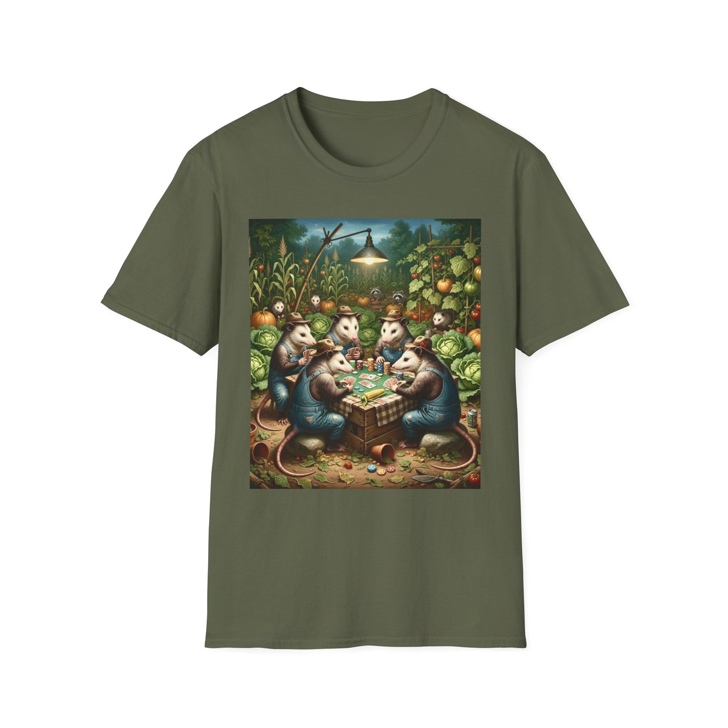 Opossums Playing Poker T-Shirt — Funny Animal Card Game Tee