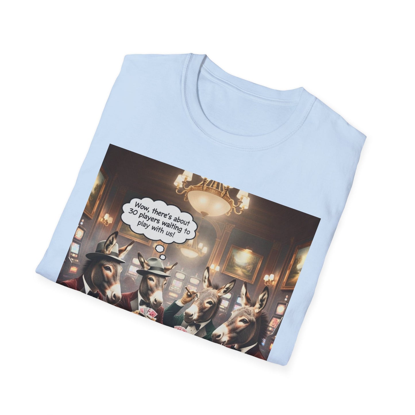 Donkeys Playing Poker T-Shirt — Funny Animal Poker Tee for Game Nights