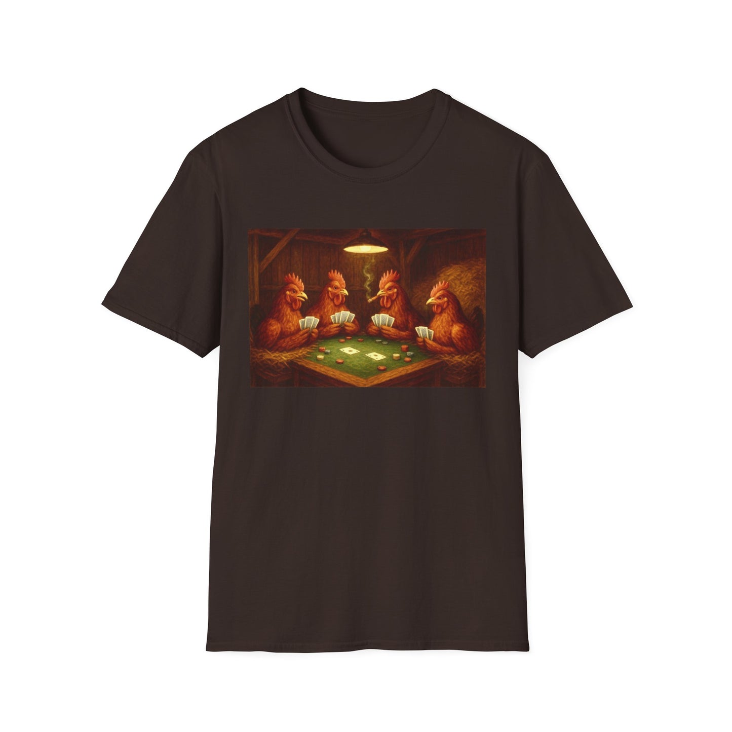 Red Chickens Playing Poker Tee