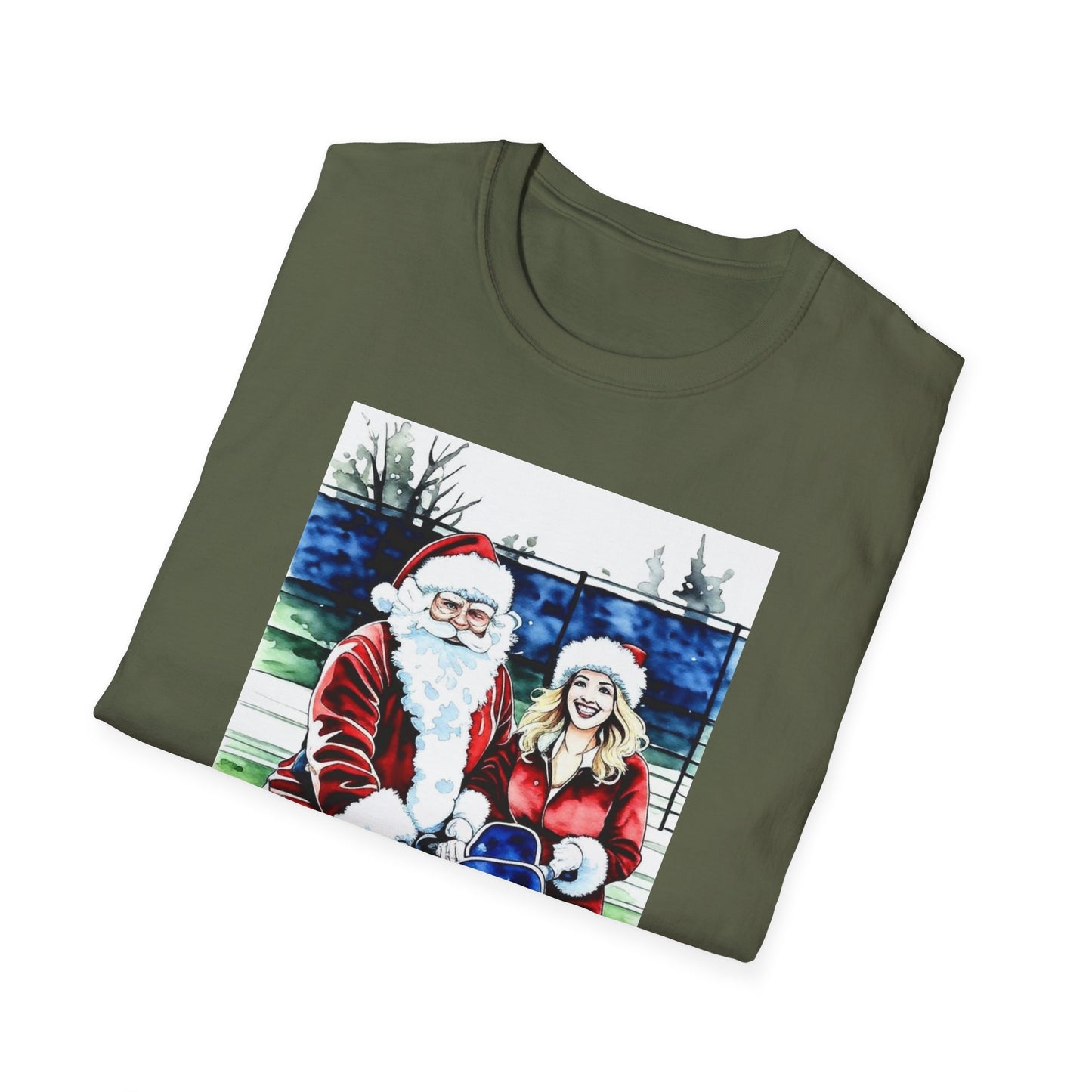 Santa Family Pickleball Portrait T-Shirt