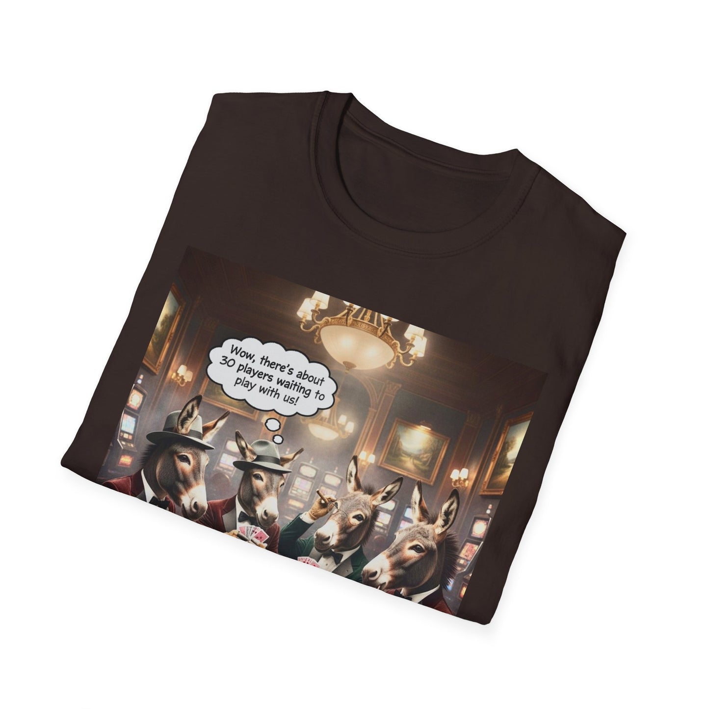 Donkeys Playing Poker T-Shirt — Funny Animal Poker Tee for Game Nights