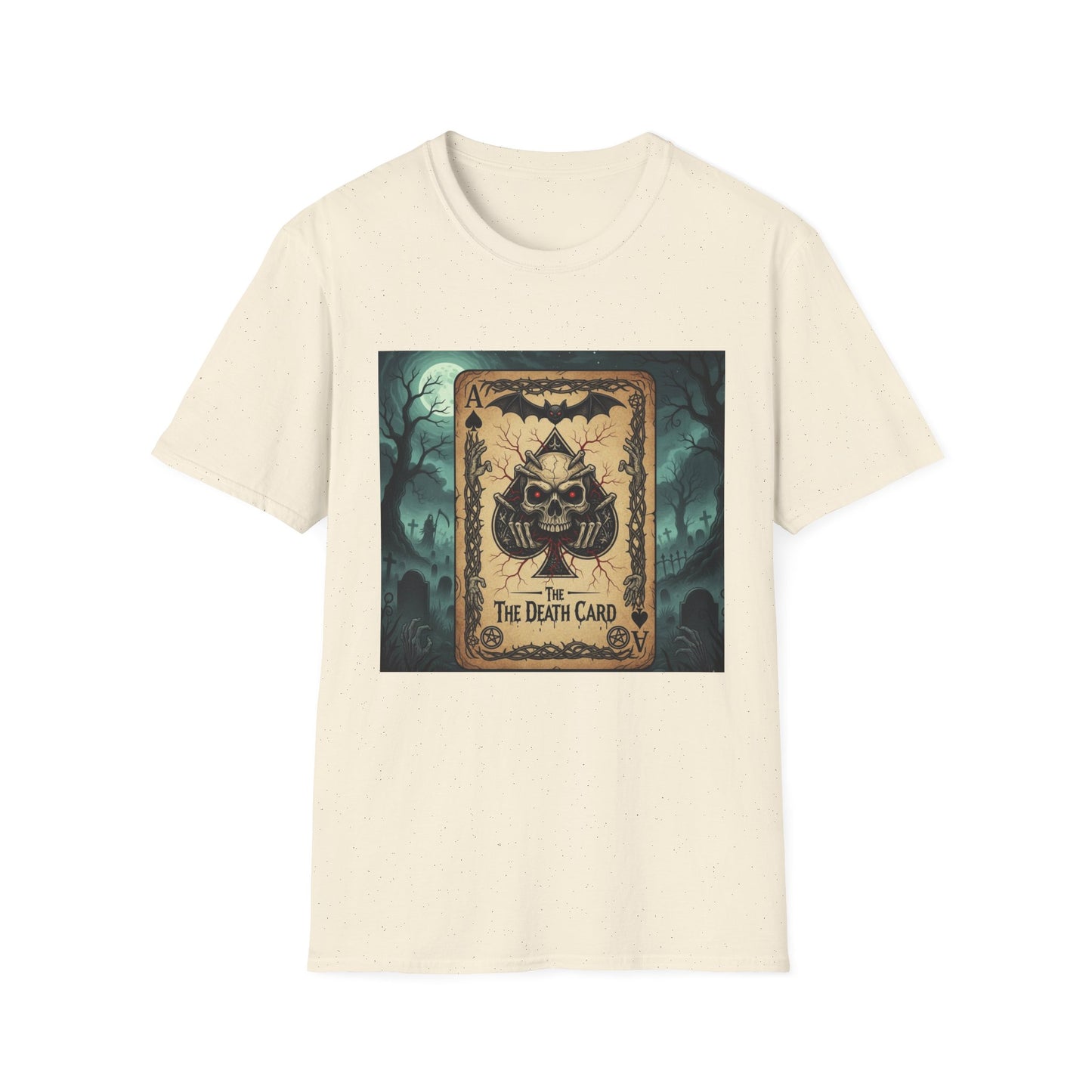 Eerie Ace of Spades Death Card Design Unisex Tee