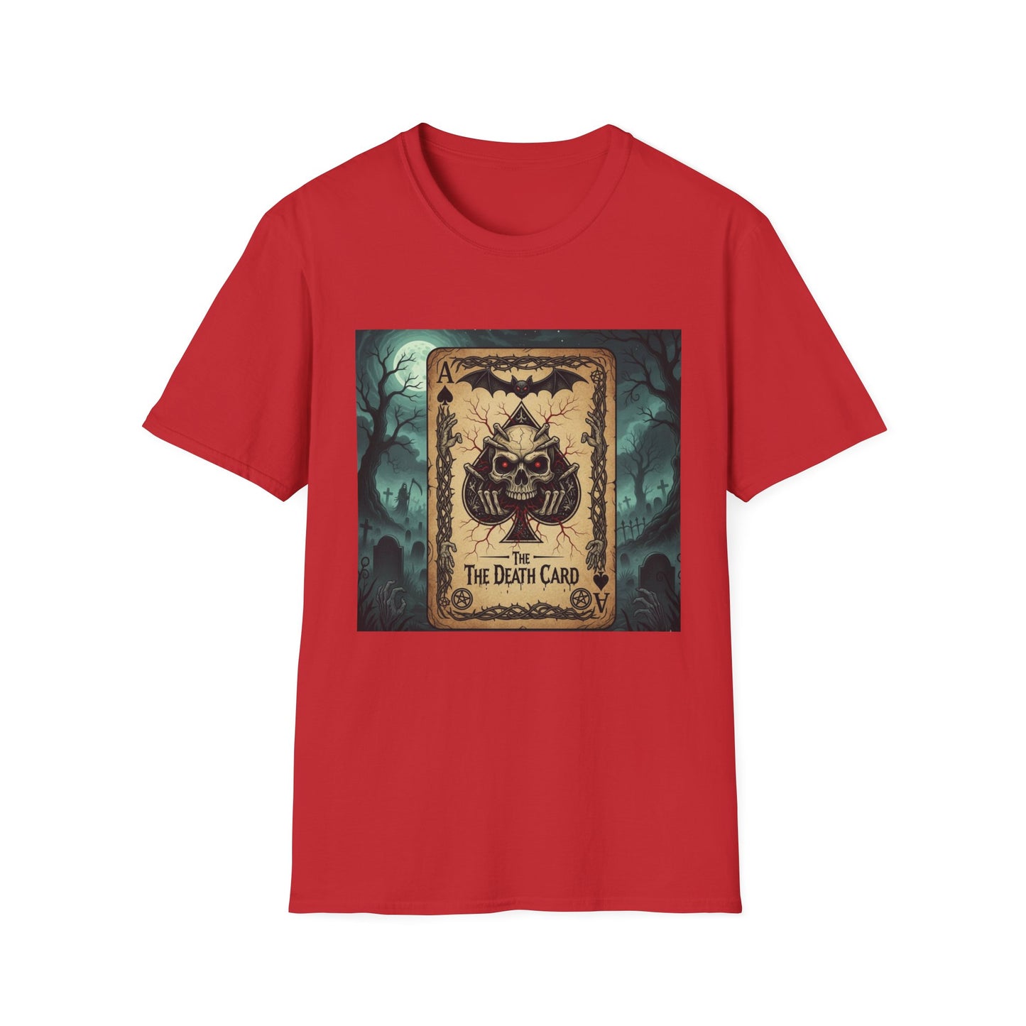 Eerie Ace of Spades Death Card Design Unisex Tee