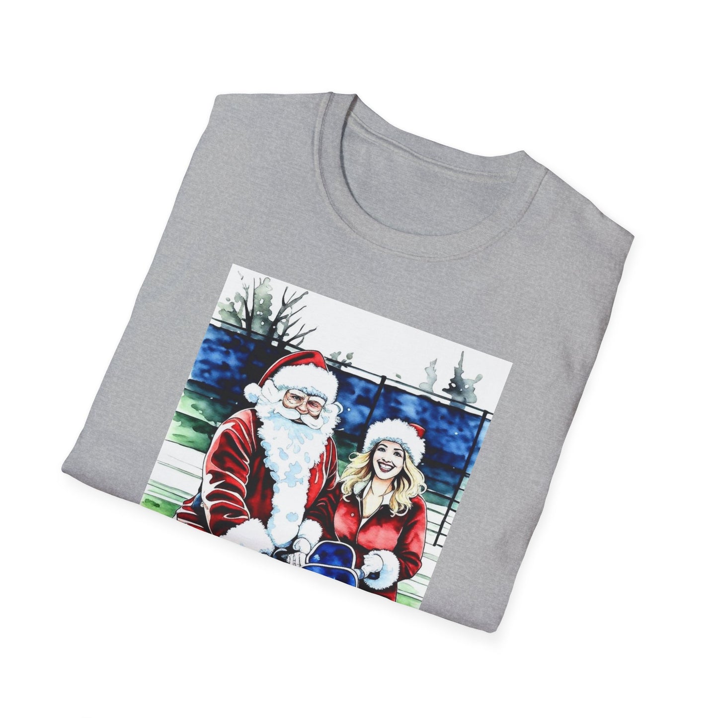 Santa Family Pickleball Portrait T-Shirt