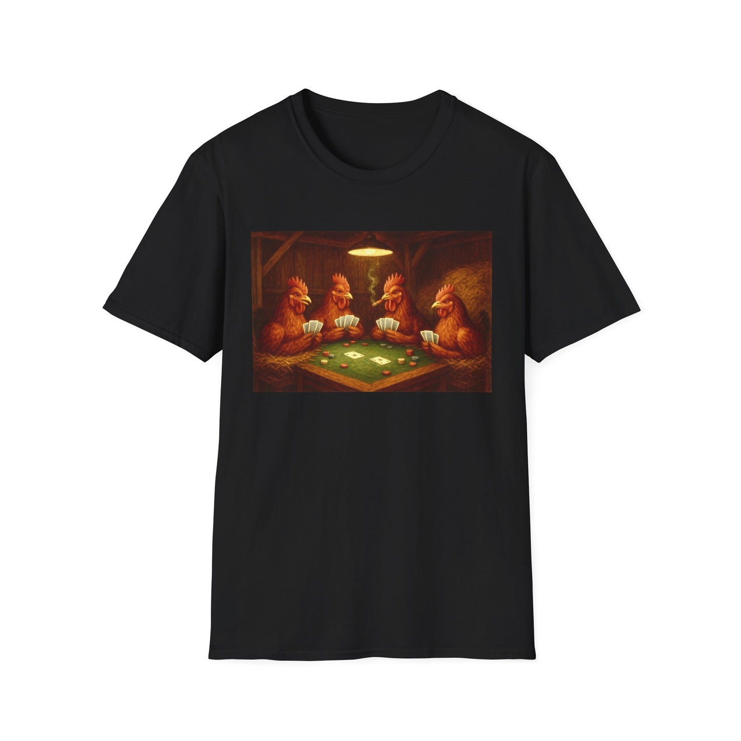 Red Chickens Playing Poker Tee
