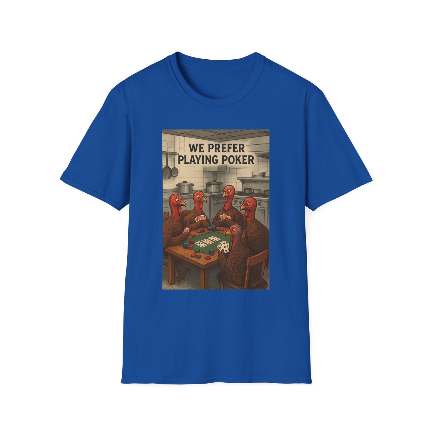 Thanksgiving Poker Playing Turkeys Unisex T-Shirt - Funny Thanksgiving Apparel
