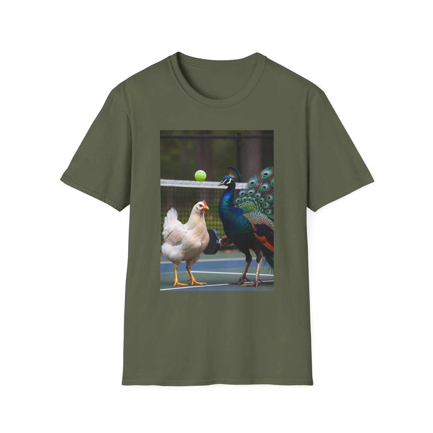 Hen vs Peacock Pickleball Beauty Match T-Shirt