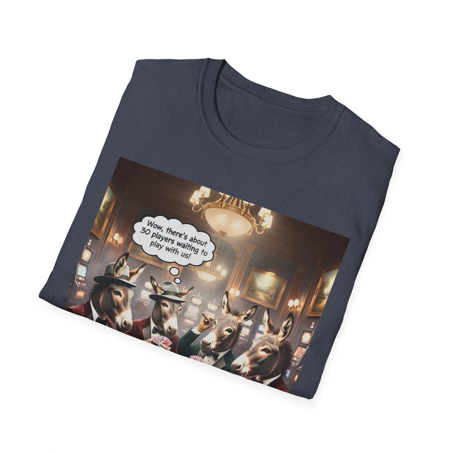 Donkeys Playing Poker T-Shirt — Funny Animal Poker Tee for Game Nights