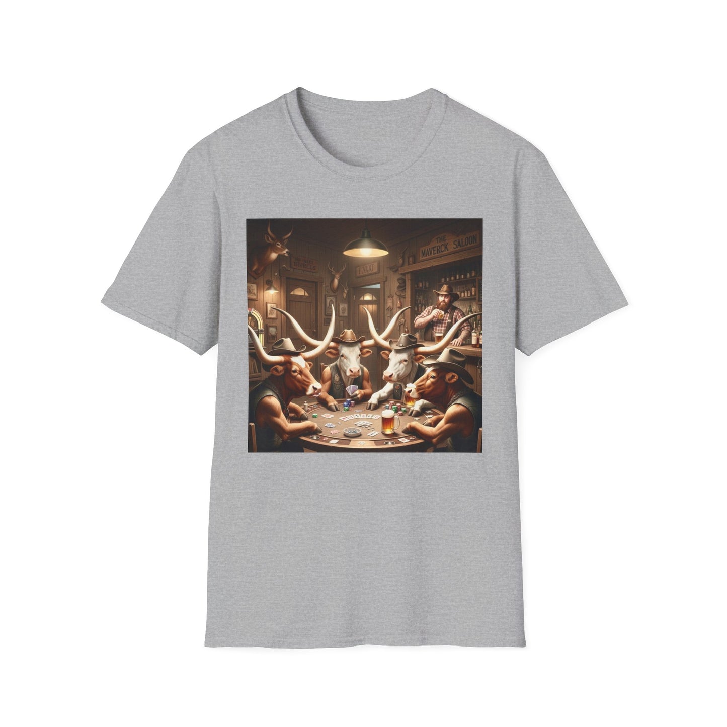 Texas Longhorn Cows Playing Poker Unisex T-Shirt