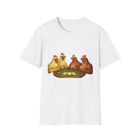 Funny Shady Chickens Poker Tee