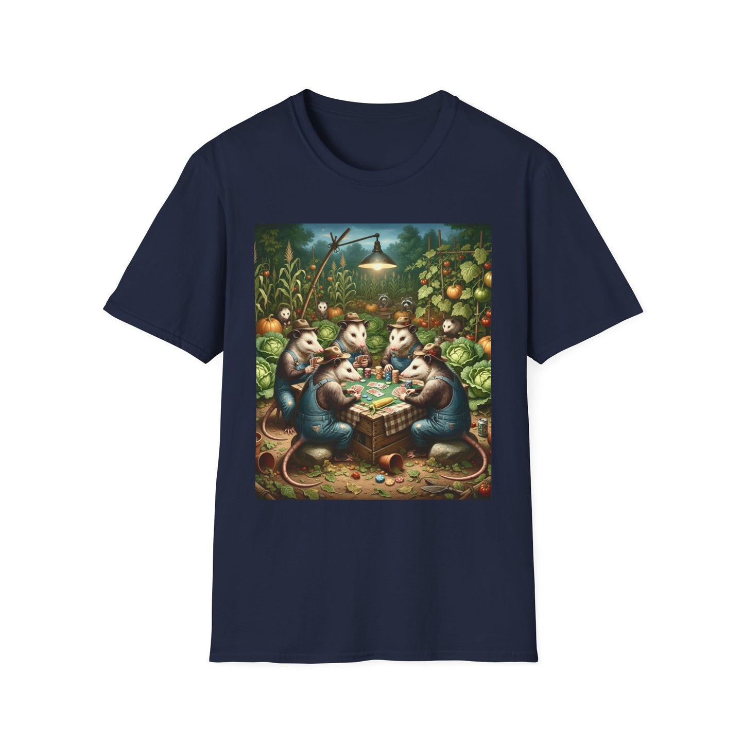 Opossums Playing Poker T-Shirt — Funny Animal Card Game Tee