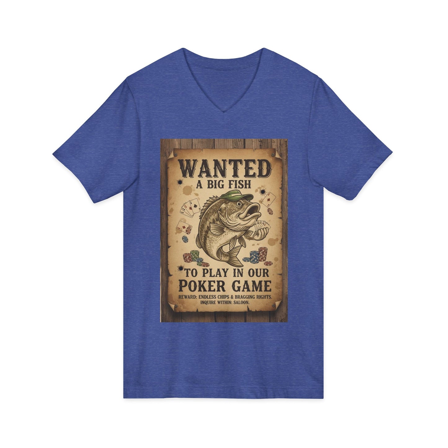 Poker Fish V-Neck Tee