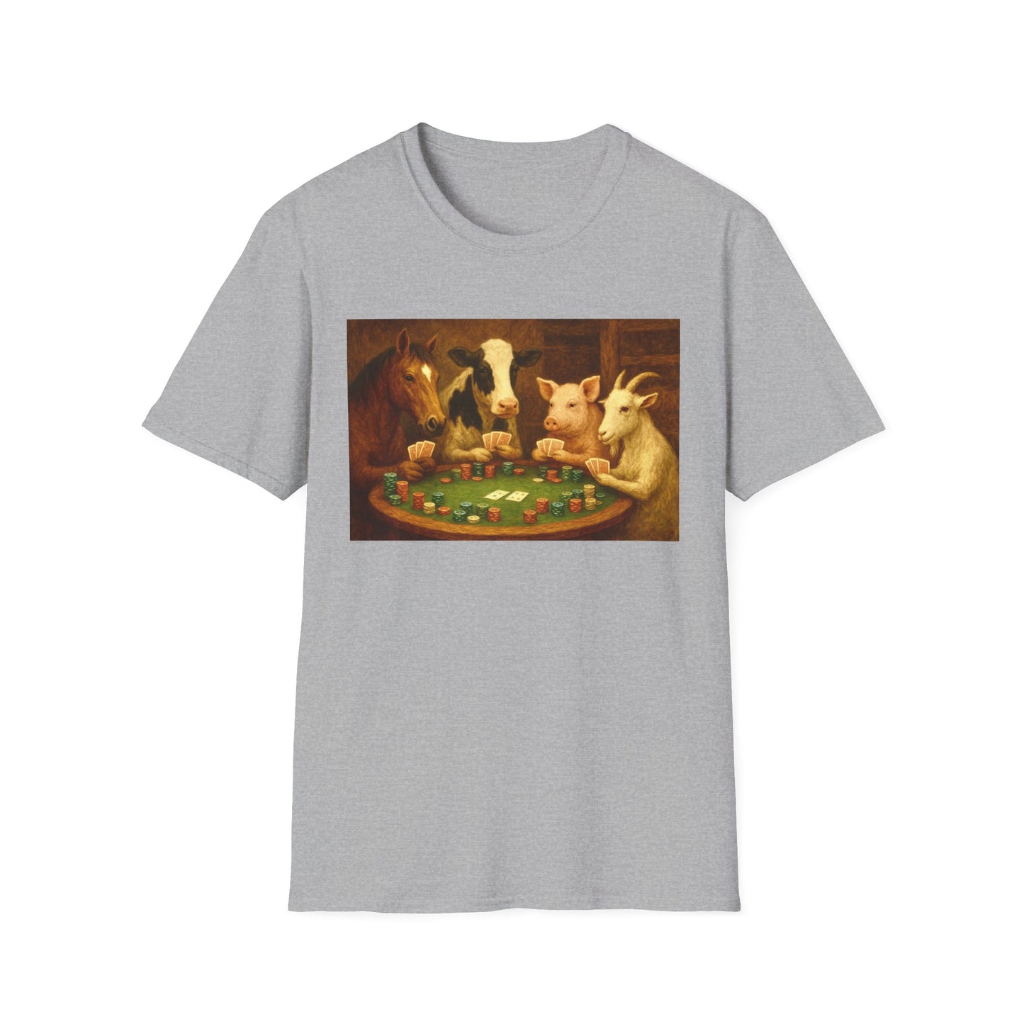 Farm Animal Playing Poker Tee