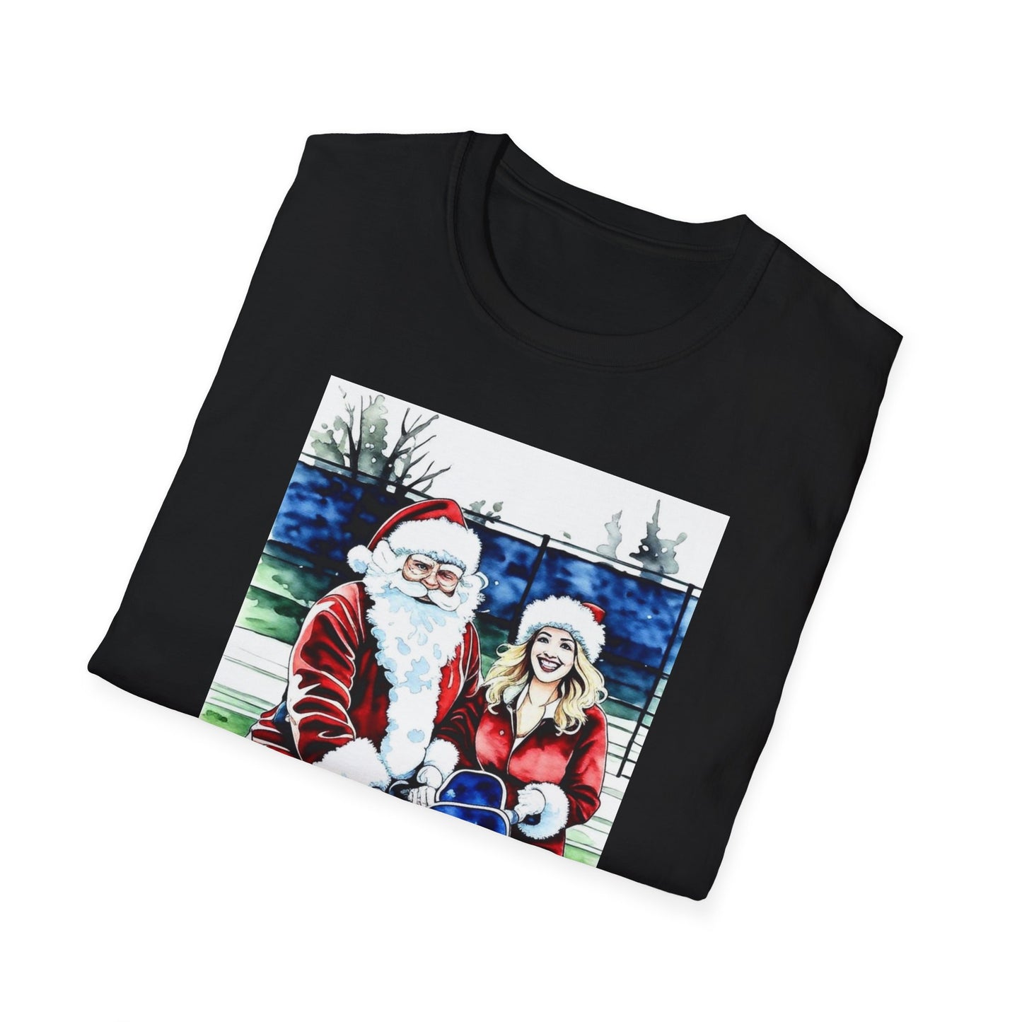 Santa Family Pickleball Portrait T-Shirt