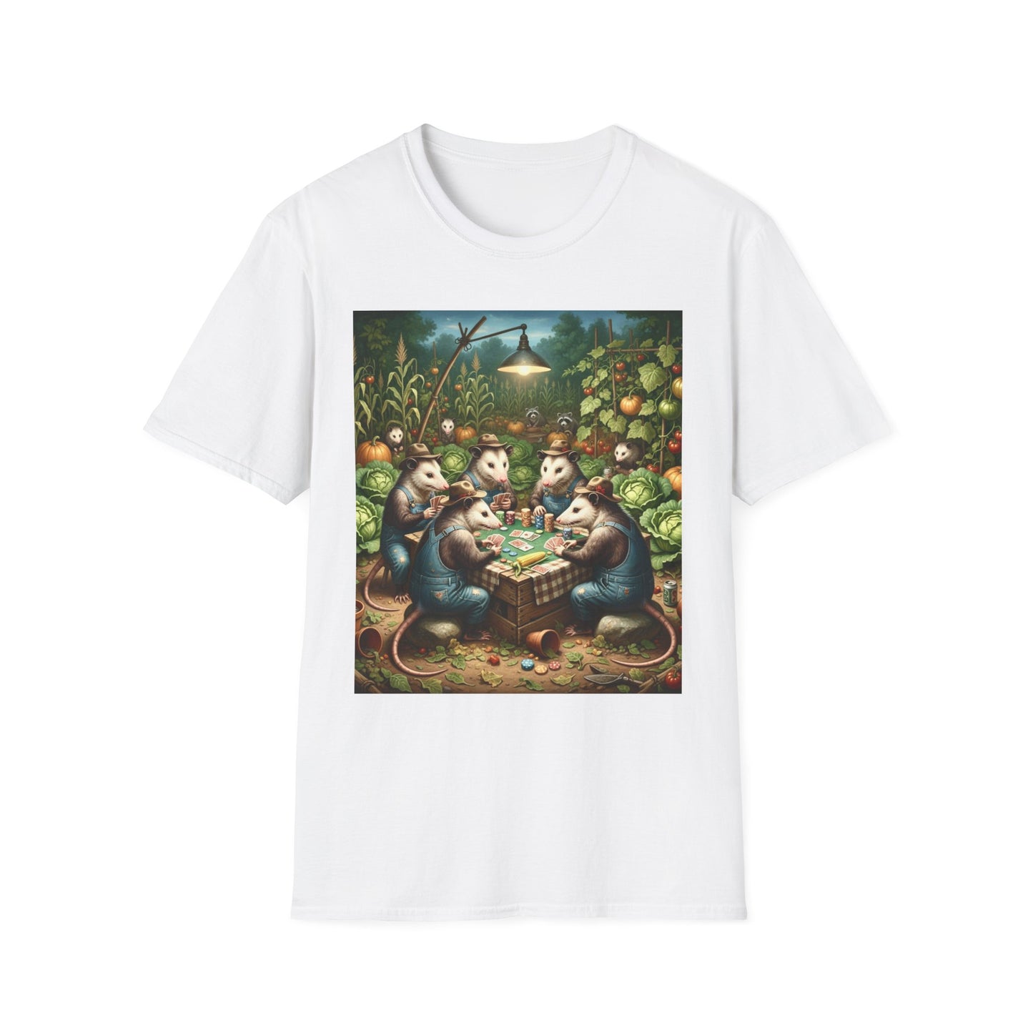 Opossums Playing Poker T-Shirt — Funny Animal Card Game Tee