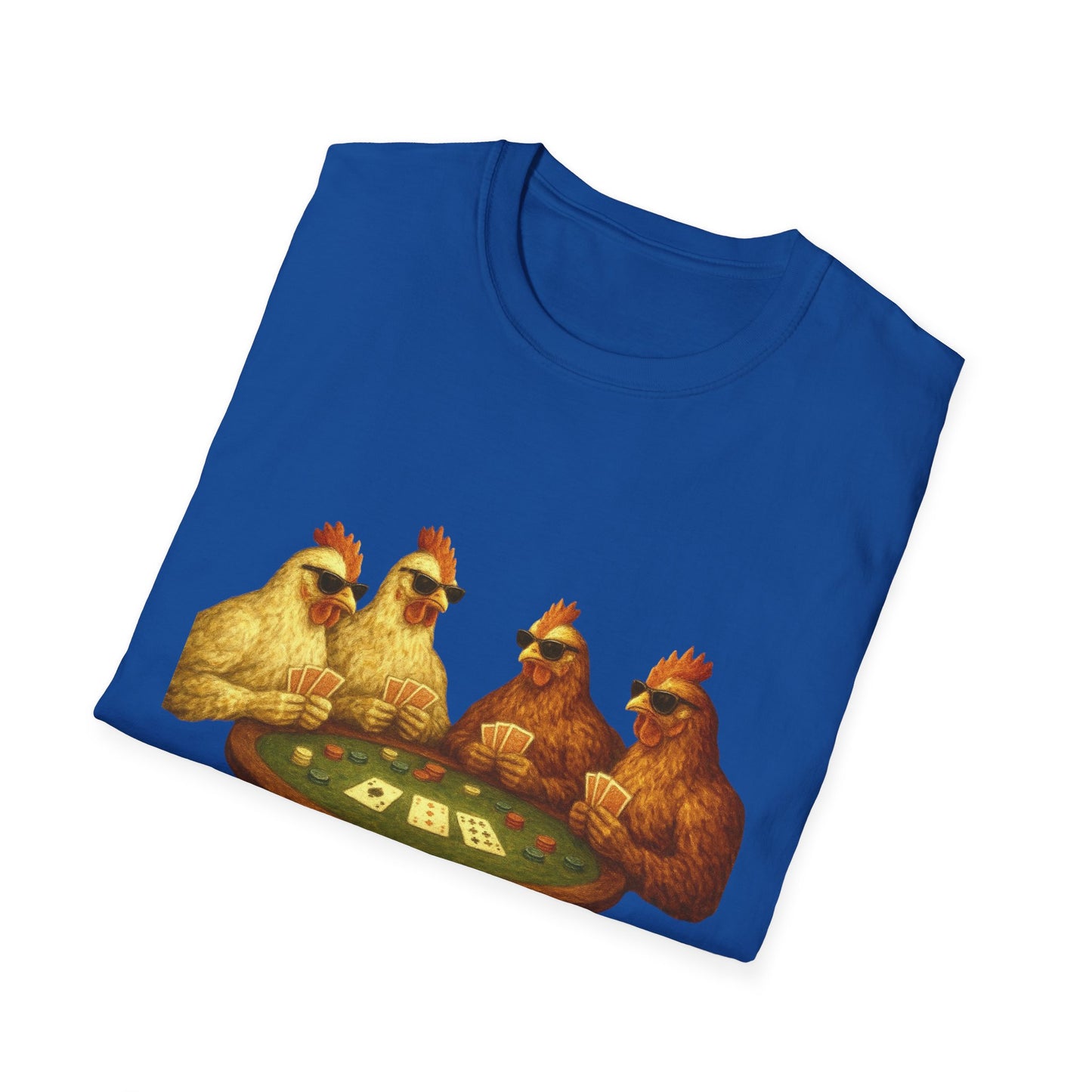 Funny Chickens Unisex Tee - Shady Chickens Poker Game Design