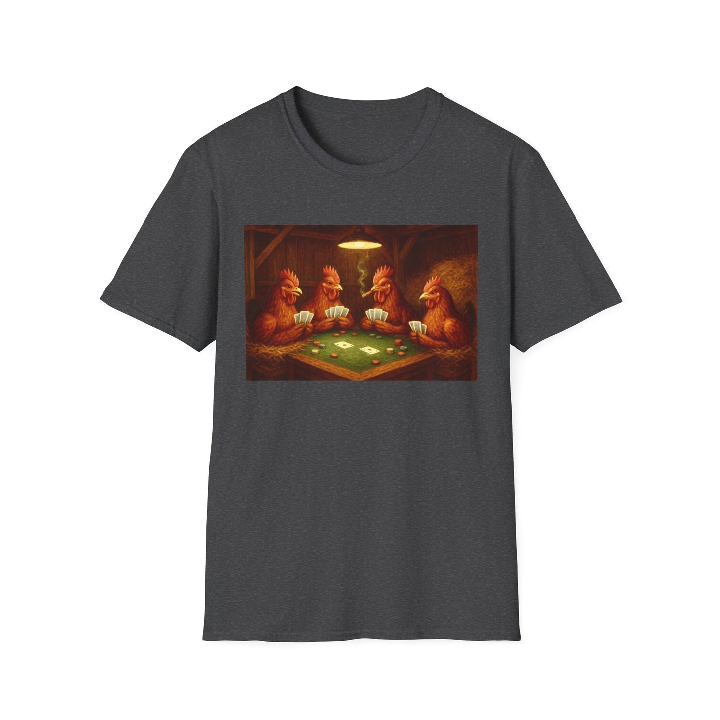 Red Chickens Playing Poker Tee