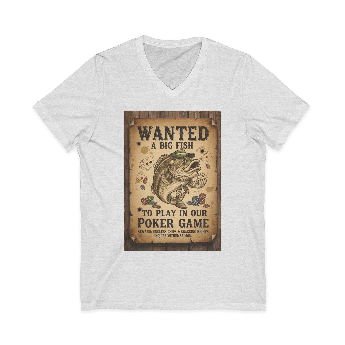 Poker Fish V-Neck Tee