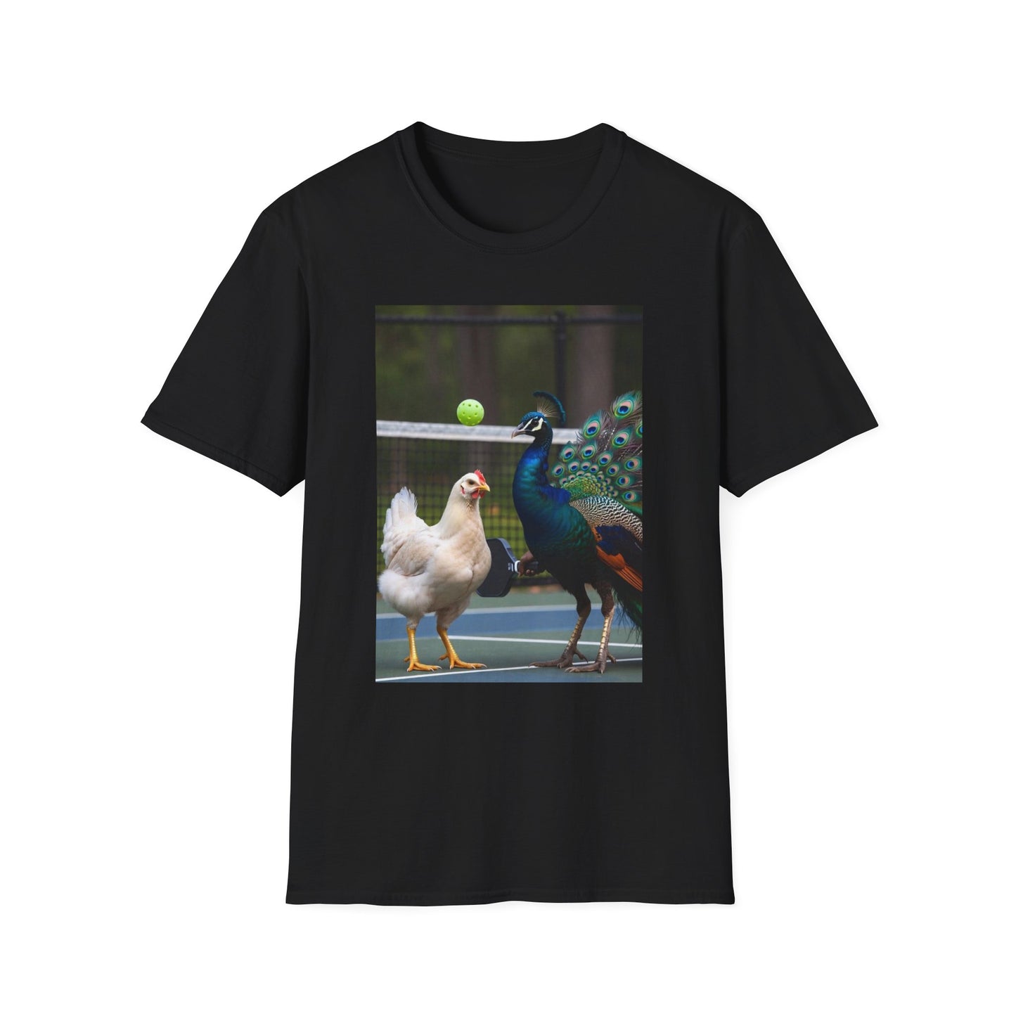 Hen vs Peacock Pickleball Beauty Match T-Shirt