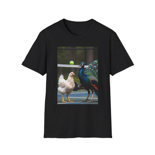 Hen vs Peacock Pickleball Beauty Match T-Shirt