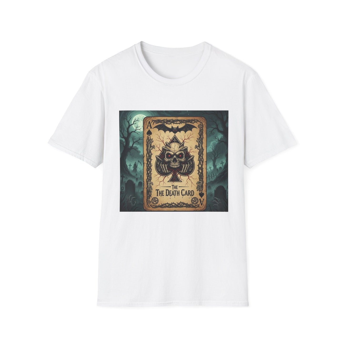 Eerie Ace of Spades Death Card Design Unisex Tee